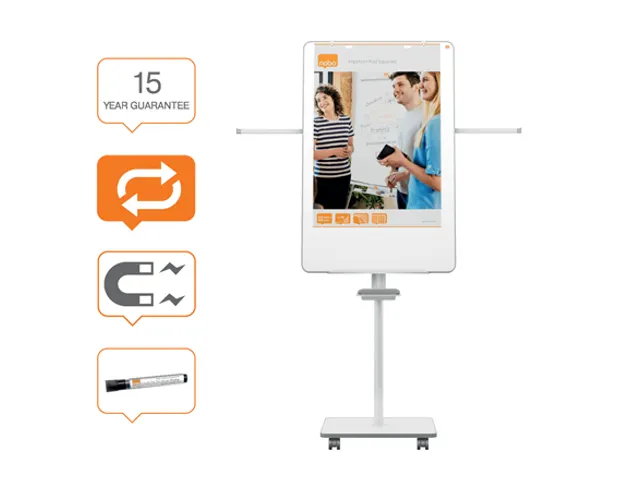 Nobo Move & Meet Mobiele Flipover 70x100cm staal grijs