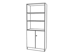 combikast,HxBxD 2004x800x420mm,4xhouten vloer,5ordnerhoogte,romp wit