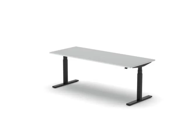 Elektrisch ihv bureau,HxBxD 650-1310x2000x800mm,blad wit