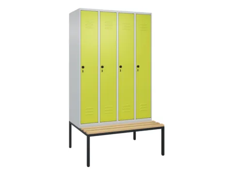 Armoire vestiaire avec banc HxlxP 2120x1200x815mm 4compart.