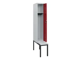 locker met bank,HxBxD 1950x300x815mm,1vak,vak B 300mm,cilinderslot - 1