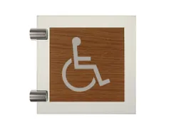 Premium Pictogram Glasslook Houtlook Mindervaliden 150x150mm