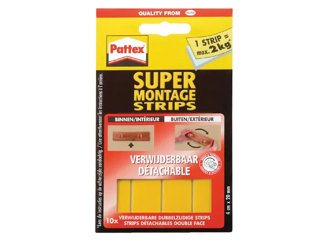 Supermontagestrip Pattex 2kg verwijderbaar 10 stuks