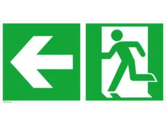Borden Voor Vluchtroutesignalering,Nooduitgang Links,Pijl Links