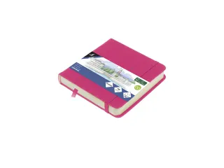 Schetsboek Kangaro 12x12cm hot pink PU HC 80 vel 140gr roomwit met ela - 1