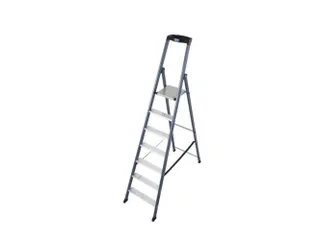 trapladder,eenzijdig,7treden,bordes met profiel,Stand H 1,5m - 1