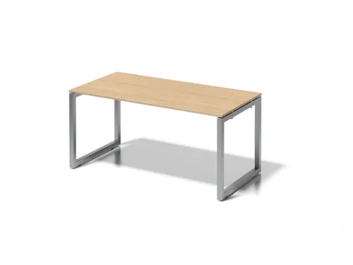 bureau,HxBxD 740x1600x800mm,blad esdoorn,sledeframe zilverkleurig