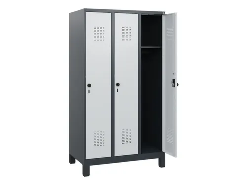 schoollocker,HxBxD 1630x900x500mm,3vak,vak B 300mm,draaigrendel,voeten