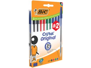 Balpen Bic Cristal medium assorti blister à 8+2 gratis - 4