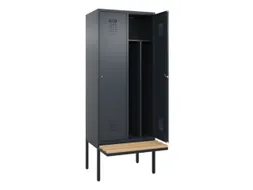 locker met bank,voor scheiding van kleding,HxBxD 2120x800x815mm,2vak