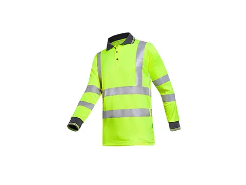 Sioen Olgiata hi-viz polo met lange mouwen, fluo geel, maat M, per stu