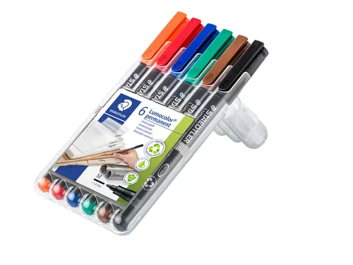 Viltstift Staedtler OHP Lumocolor 317 Medium 1.0mm Assorti 6 stuks