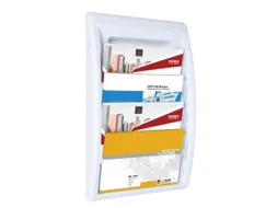 wandfolderhouder HxBxD 650x395x95mm 4x vak 240x320mm wit