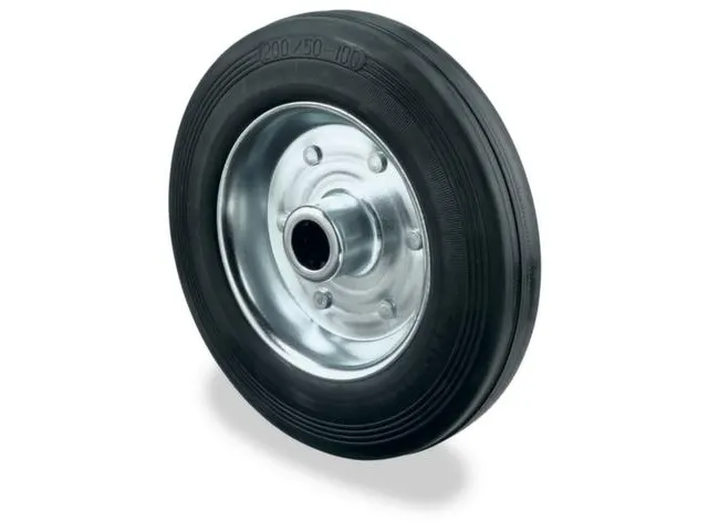 wiel,draagverm. 250kg,massief rubber-banden,ØxB 250x50mm,rollager