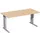 Bureau C-Poot HxBxD 680-800x1600x800mm Decor Beuken Zilverkleurig