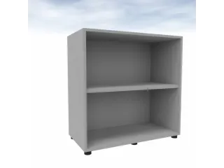 kantoorstelling HxBxD 860x860x450mm 2 OH houten vloer aluminium zilver - 3