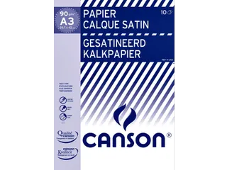Kalkpapier Canson gesatineerd 10vel 90gr A3 doorschijnend - 1