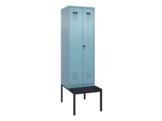 locker met bank,voor scheiding van kleding,HxBxD 2120x600x815mm,2vak - 2