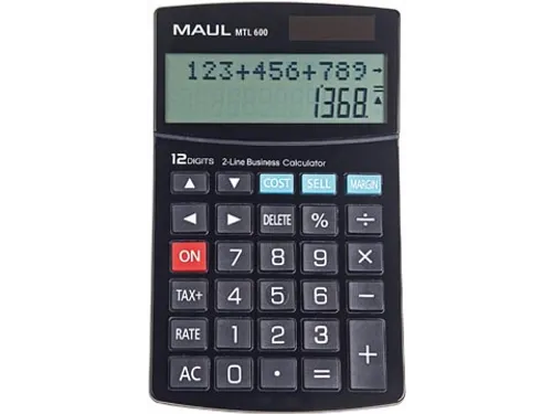 bureaurekenmachine MTL 600, 2-regelig, zwart