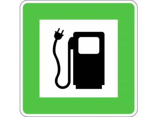 Wandbord,Elektrische Tankinstallatie,Aluminium,Groen/Wit/Zwart
