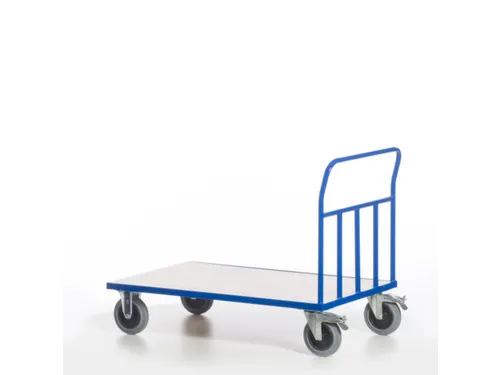 kopwandwagen,draagverm. 500kg,laadvl. LxB 1200x800mm,houtplaat,1wand