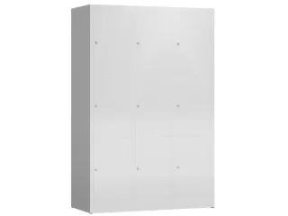Lockerkast 1800x1185x500mm 3x3 vakken cilinderslot, sokkel, RAL7035 - 1