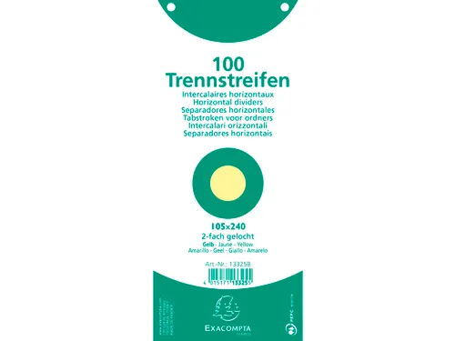 Tabstroken horiz180g perfo 105X240 geel