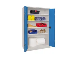 Ruime Vouwdeurkast 1950x1200x400mm 4legborden Ral7035 Front Ral5012