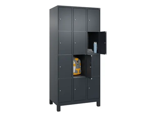 lockerkast,HxBxD 1950x900x500mm,3x4vakken,vak B 300mm,cil.-slot,voeten