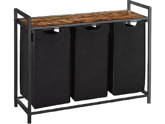 Wasmand 3 vakken Zwart LB300