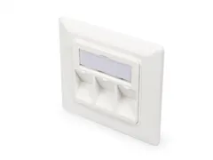 Frontplaat voor keystone-aansluitingen 3x RJ45 stofbescherming 80x80mm