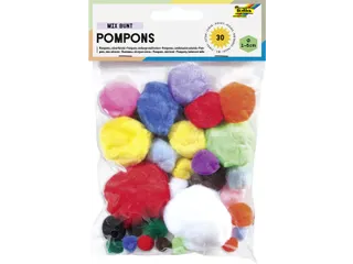 Pompon Folia 30 stuks diverse kleuren en afmetingen 30 stuks - 1