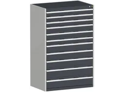 ladekast HxBxD 1600x1050x650mm 11laden RAL7035 front RAL7016