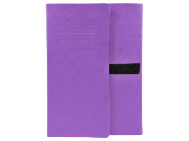 Chemise extensible 3 rabats carte lustrée sangle scratch 24x33cm viol