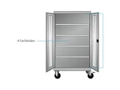 Mobiele roldeurkast 1813x1005x691mm 3xStalen bodem 3laden Antraciet