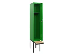 locker met bank,HxBxD 1950x300x815mm,1vak,vak B 300mm,draaigrendel