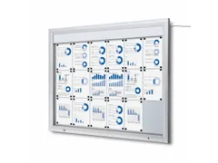 Outdoor mededelingenbord 18x A4 met logopaneel LED verlicht