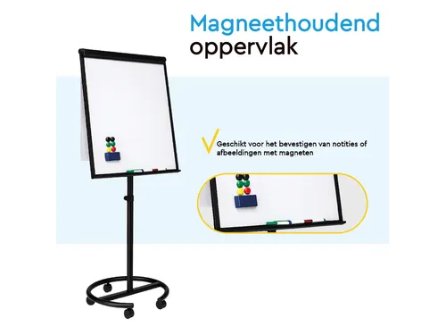 BRASQ Flipover Mobiel Deluxe 70x100cm Magnetisch Zwart met accessoires