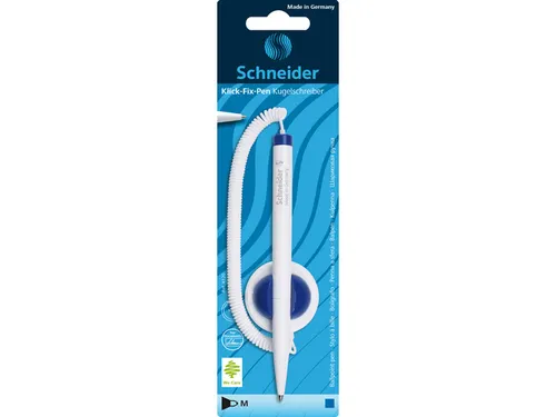 Balpen Schneider Klick-Fix Wit met koord Medium