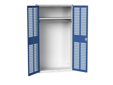 Lockerkast 2000x1050x550mm 1 vak, dubbele ventilatiedeur, RAL5010