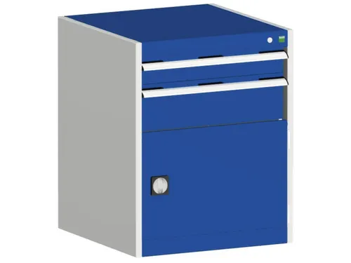 ladekast HxBxD 800x650x525mm 2laden RAL7035 front RAL5010