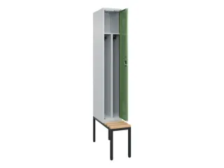 locker met bank,voor scheiding van kleding,HxBxD 2120x300x815mm,1vak - 1