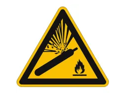 waarschuwingsbord,v. binnen/buiten,Waarschuwing voor gasflessen