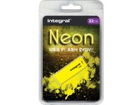 USB-stick 2.0 Integral 32GB neon geel