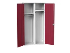 Lockerkast 2000x1050x550mm 2 vakken, dubbele vleugeldeur, RAL3004