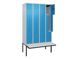Z-garderobekast,HxBxD 2120x1200x815mm,8vak,vak B 300mm,cil.-slot - 2