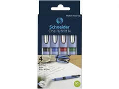 Rollerball Schneider One Hybrid N 0.5mm Etui 4 Stuks Assorti