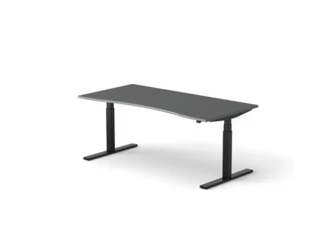 Elektrisch ihv bureau,HxBxD 650-1310x1800x900/800mm,blad donkergrijs