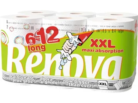 Keukenpapier Maxi Absorption XXL 2-laags wit 80vel 6 rollen