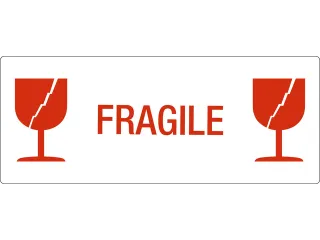 Waarschuwingsetiket fragile 150mmx60mm 500 stuks - 2